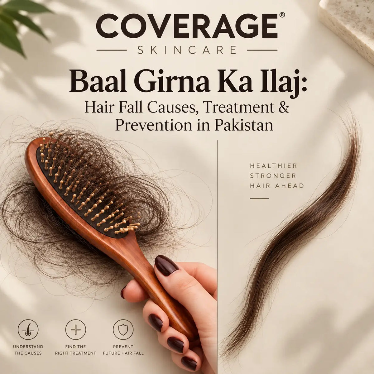 Baal girna ka ilaj guide by COVERAGE Skincare Pakistan