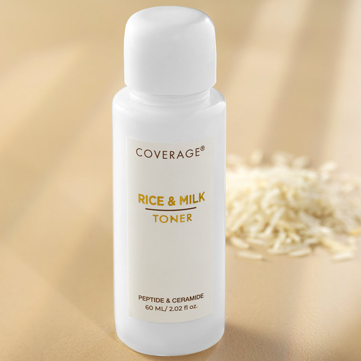 COVERAGE® Rice & Milk Toner 60ml Pakistan — travel size ceramide and peptide toner for hydration and barrier repair