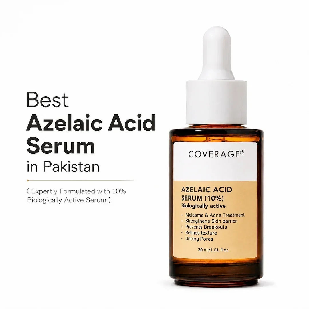 Best azelaic acid serum in Pakistan, COVERAGE Azelaic Acid 10% Serum 30ml for acne, melasma and daag dhabbe