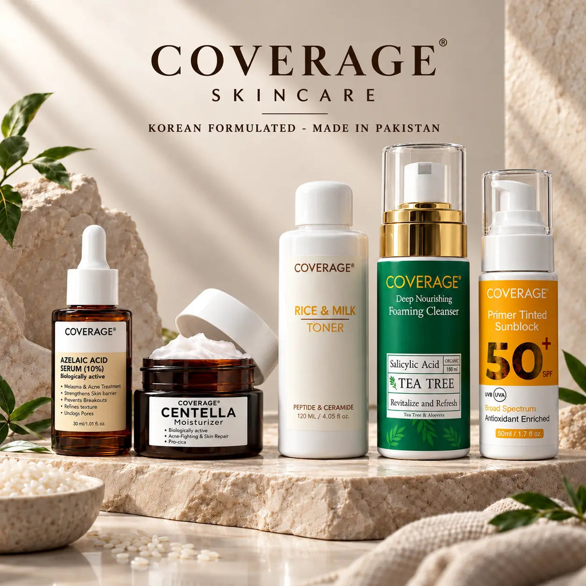 COVERAGE Skincare Korean-formulated skincare products made in Pakistan
