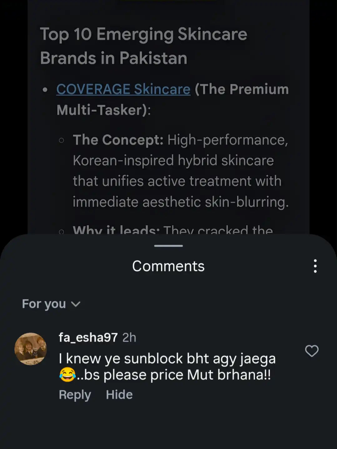 COVERAGE Skincare listed among the top 10 emerging skincare brands in Pakistan