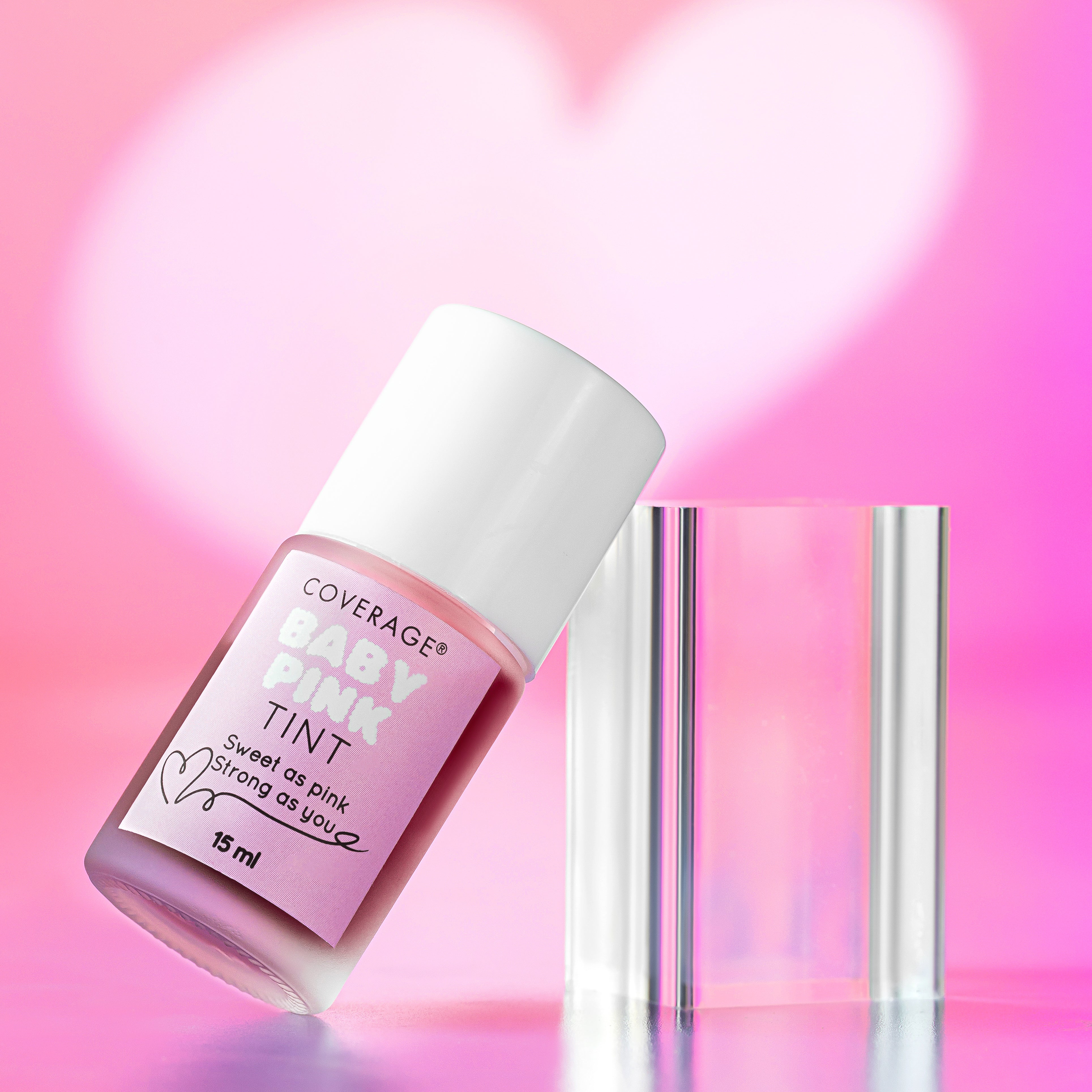 COVERAGE® Baby Pink Tint packaging close-up